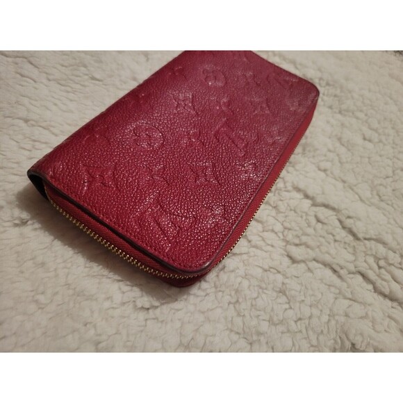 Authentic Louis Vuitton Monogram Implant Zippy Wallet Red - Picture 9 of 14